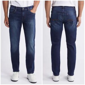 7FAMK 7 For All Mankind Men's Slimmy Jeans in Rio Bravo Dark Wash Size 34 X 27